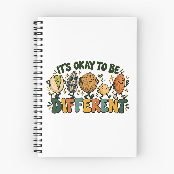 Item preview, It's Okay To Be Different Cute Retro Nuts And Seeds designed and sold by NatureStyle555.