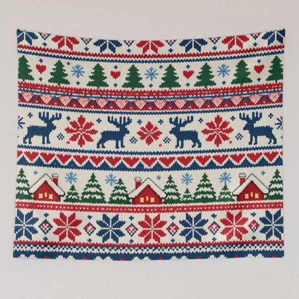 Item preview, Cozy Fair Isle Winter Scotland Village Pattern designed and sold by Myra365Art.