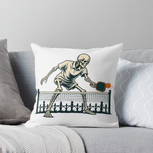 Item preview, Pickleball Halloween Gift — Skeleton Dink at the Net designed and sold by UrbanCanvvas.