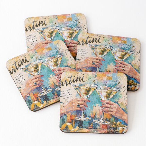 Item preview, Cuadro de brindis con martinis: arte de copas de cóctel que chocan designed and sold by GalleryKauffeld.