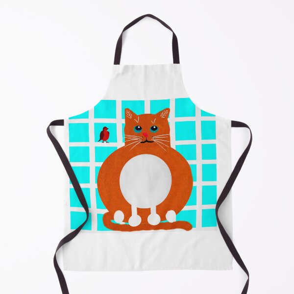 Item preview, Whimsical Cat with a Robin designed and sold by Elaine M Hayward .