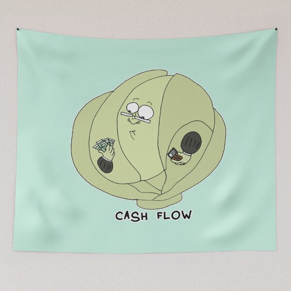 Item preview, Cash Flow | Funny Accountant Cabbage Visual Pun Sticker designed and sold by MyxaART.