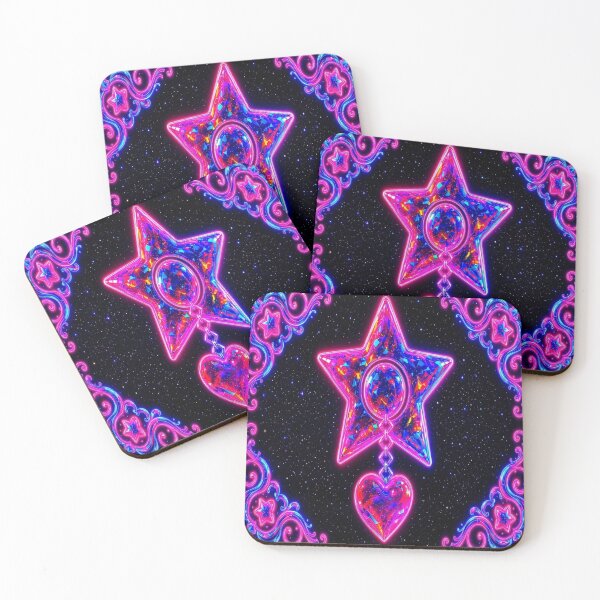 Item preview, Neon Y2K Crystal Star and Heart Keychain Aesthetic designed and sold by Breezes-of-Ida.