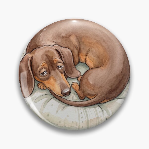 Item preview, Cozy Sleeping Dachshund Curled Up Watercolor Art designed and sold by Digitalphoto4u.