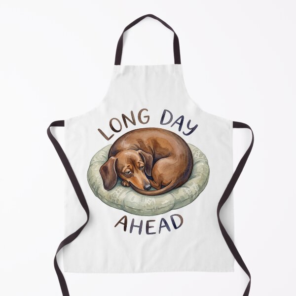 Item preview, Funny Dachshund Long Day Ahead Watercolor Art designed and sold by Digitalphoto4u.