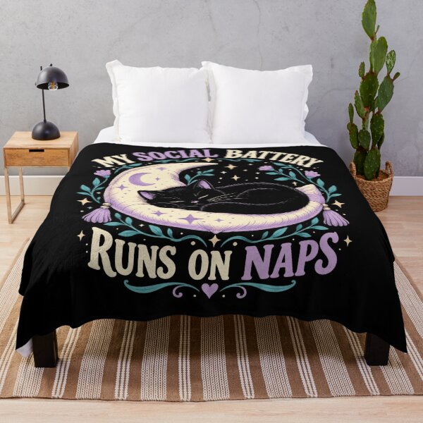 Item preview, My Social Battery Runs On Naps Introvert Cat Lover designed and sold by FolkGraphics.