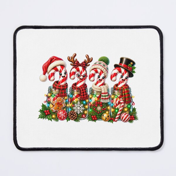 Item preview, Cute Christmas Candy Canes In Mason Jars Graphic designed and sold by CozyCubs-Art.