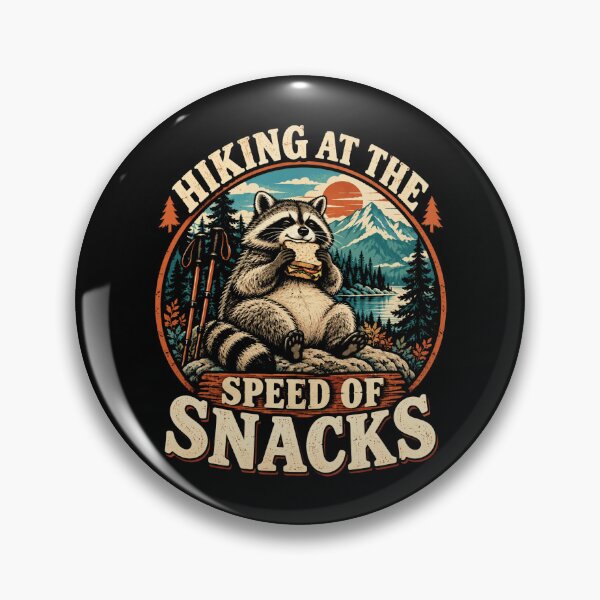 Item preview, Hiking At The Speed Of Snacks Raccoon Hiker Outdoor Adventure Funny designed and sold by FolkGraphics.