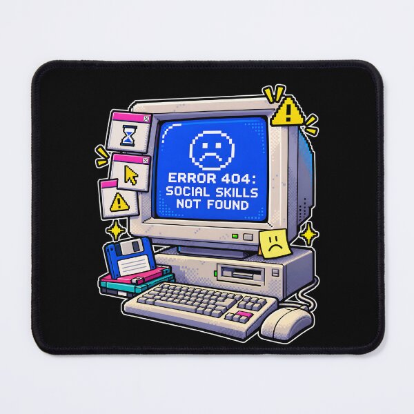 Item preview, Error 404 Social Skills Not Found 90s Pixel  designed and sold by Win Hardy.