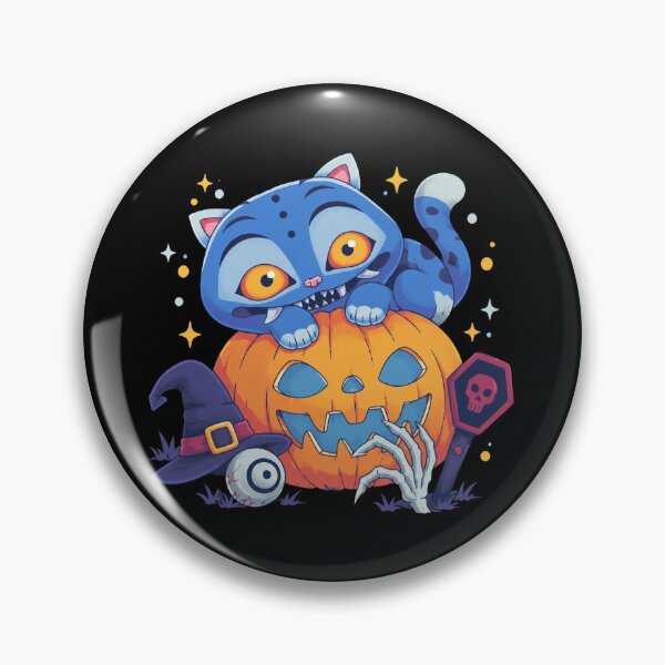 Item preview, Blue Cat Pumpkin | Spooky Kawaii designed and sold by Patriciabom95.