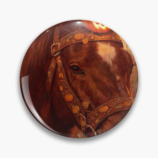 Item preview, Brown Horse Pumpkin Head Cornfield Sunset designed and sold by KAMOCHI Art.