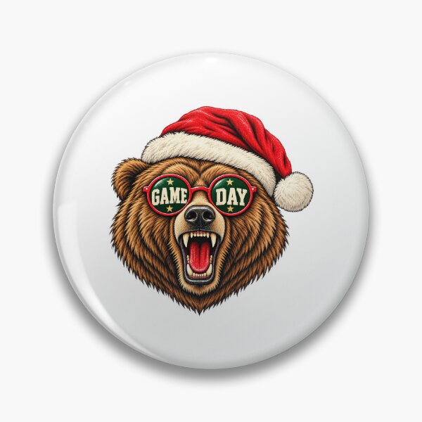 Item preview, Christmas Game Day Bear Santa Hat Sunglasses Graphic designed and sold by CozyCubs-Art.