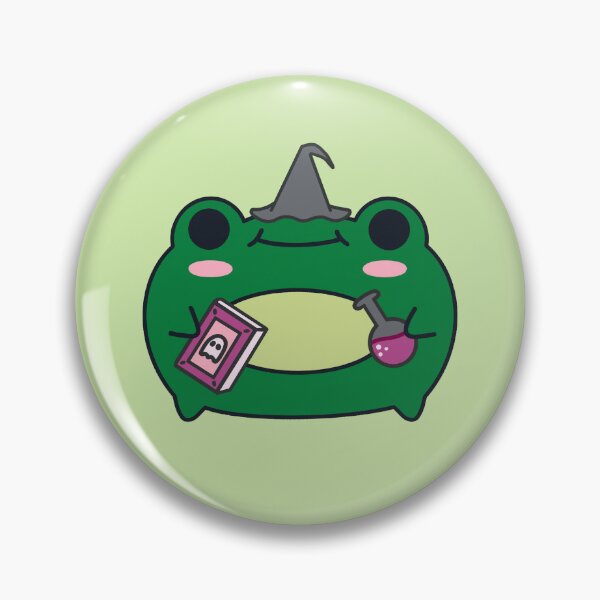 Item preview, Cute Frog Wearing Witch Hat – Kawaii Illustration designed and sold by DrawnByAllu.