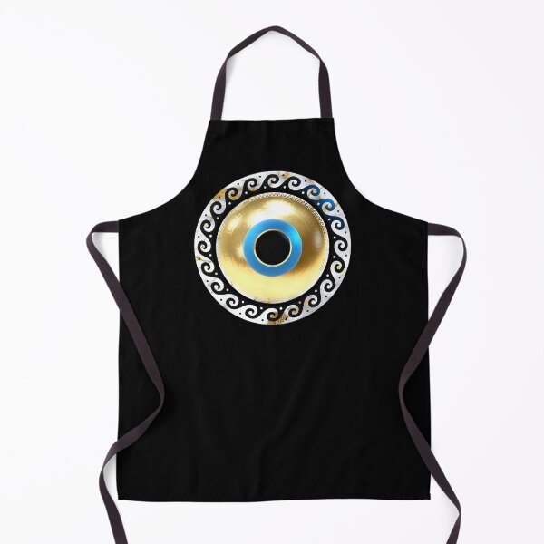 Aperçu de l'œuvre Mati Evil Eye marbre noir et or blanc créée et vendue par Yiorgos Designs.