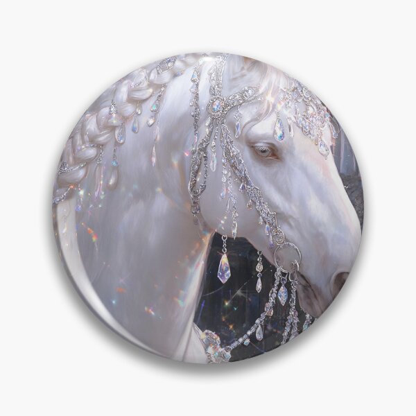 Item preview, White Horse Crystal Jewelry Rococo Ruin designed and sold by KAMOCHI Art.