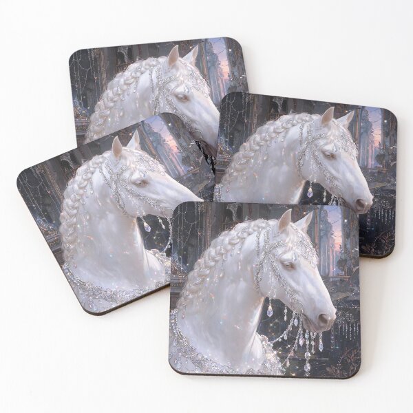 Item preview, White Horse Crystal Jewelry Rococo Ruin designed and sold by KAMOCHI Art.