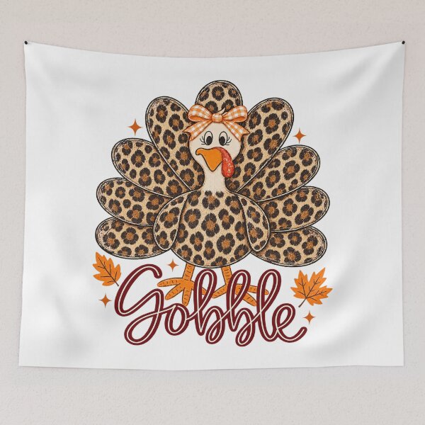Item preview, Leopard Print Turkey Bow Gobble Thanksgiving Graphic designed and sold by CozyCubs-Art.