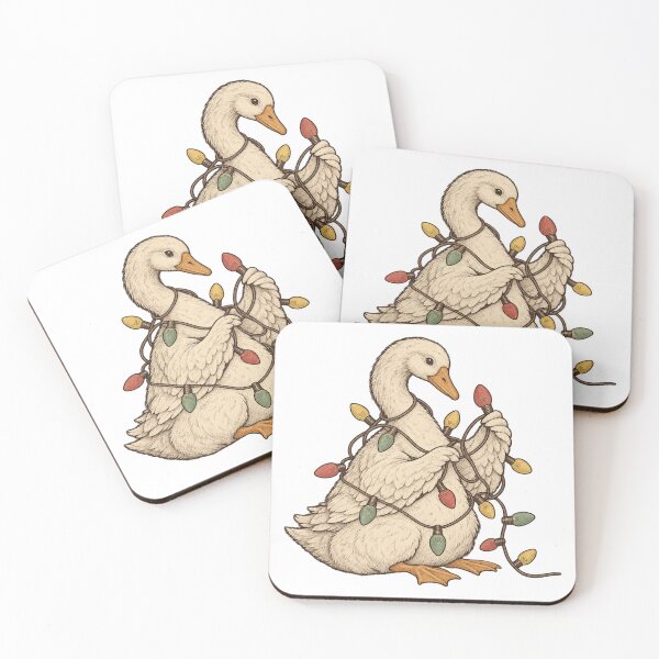 Item preview, Funny Goose Tangled In Colorful Christmas Lights Vintage designed and sold by CozyCubs-Art.
