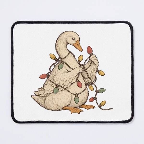 Item preview, Funny Goose Tangled In Colorful Christmas Lights Vintage designed and sold by CozyCubs-Art.