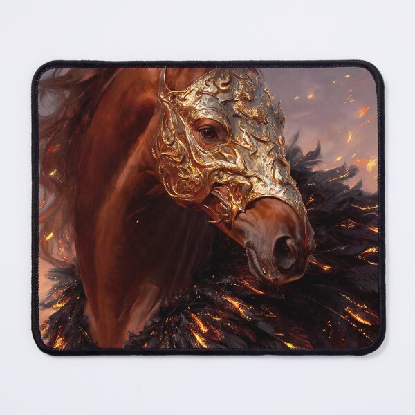 Item preview, Brown Horse Golden Face Plate Flames designed and sold by KAMOCHI Art.