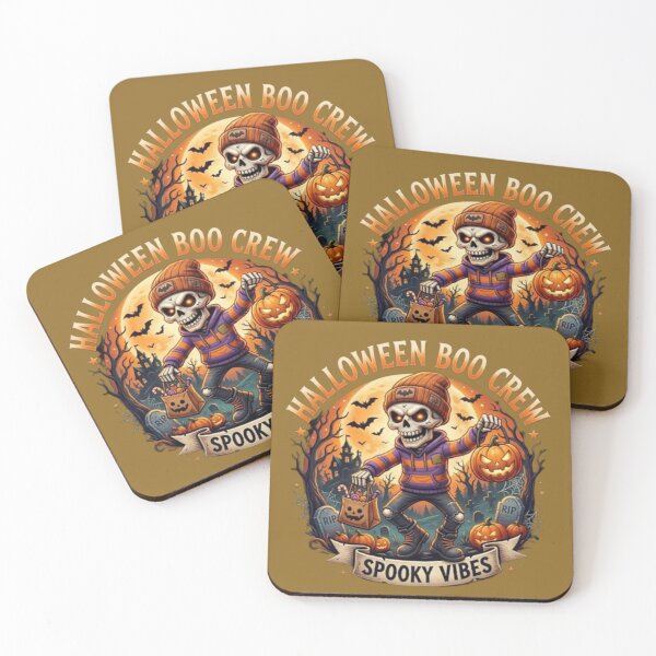 Item preview, Halloween Boo Crew Spooky Vibes – Skeleton Pumpkin Halloween Design designed and sold by Zoolita   Store.