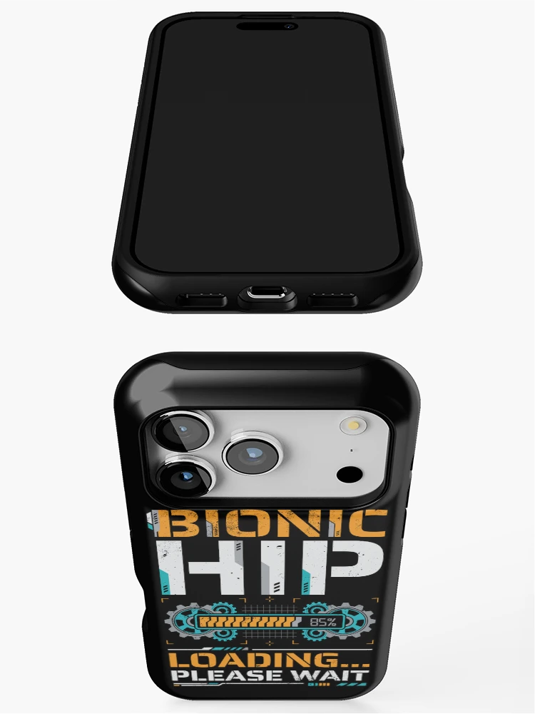 Thumbnail 3 of 4, iPhone Case, Bionic Hip Loading Please Wait Surgery Recovery designed and sold by Inkplain.