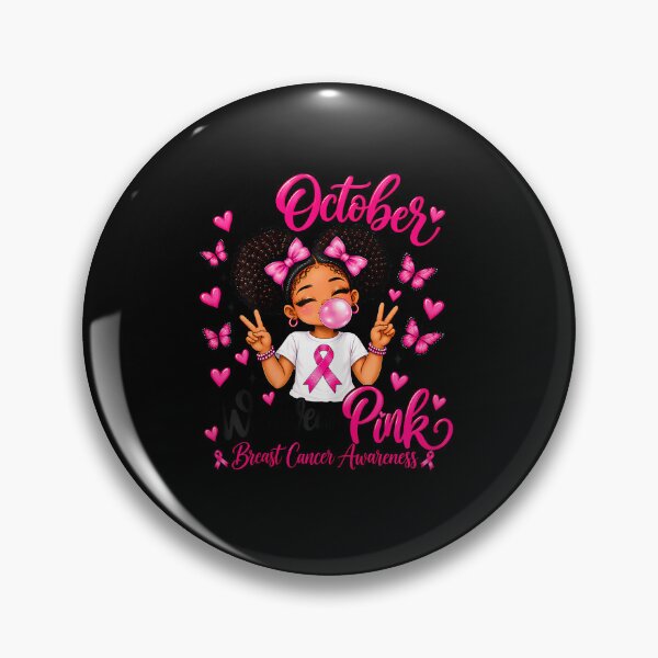 Item preview, In October We Wear Pink Breast Cancer Kid Black Girl Toddler designed and sold by RealestInternet.