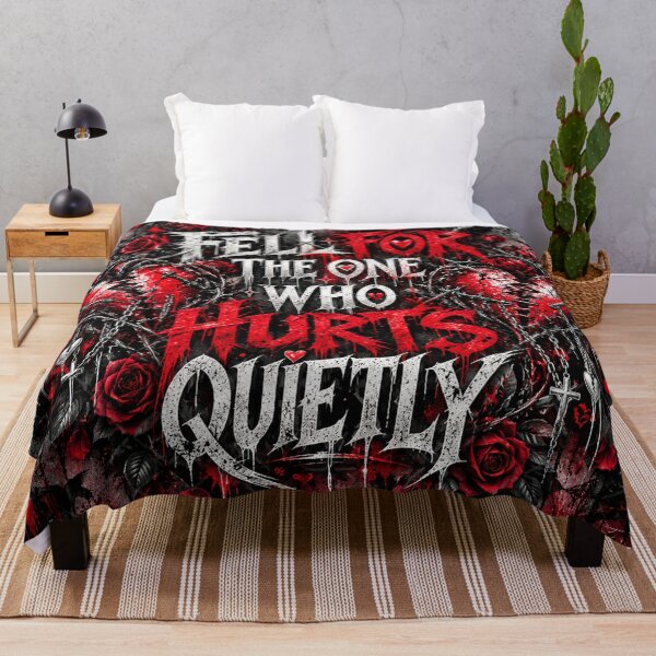 Item preview, Fell for the One Who Hurts Quietly – Emo Love Quote designed and sold by TheInkRaven.