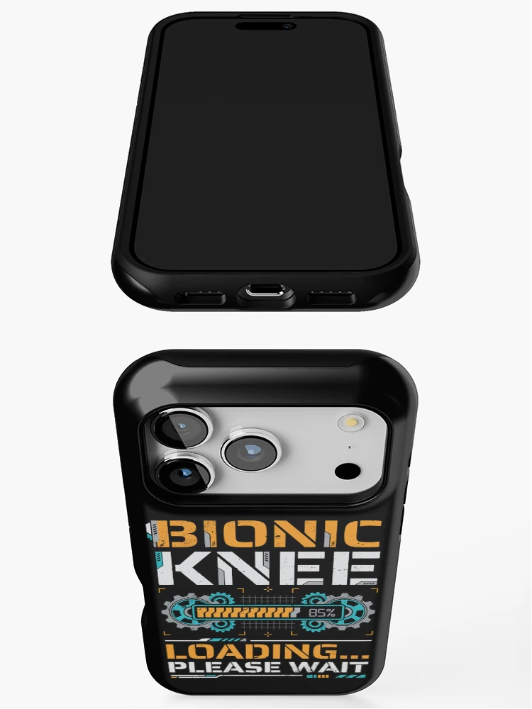 Thumbnail 3 of 4, iPhone Case, Bionic Knee Loading Please Wait Surgery Recovery designed and sold by Inkplain.