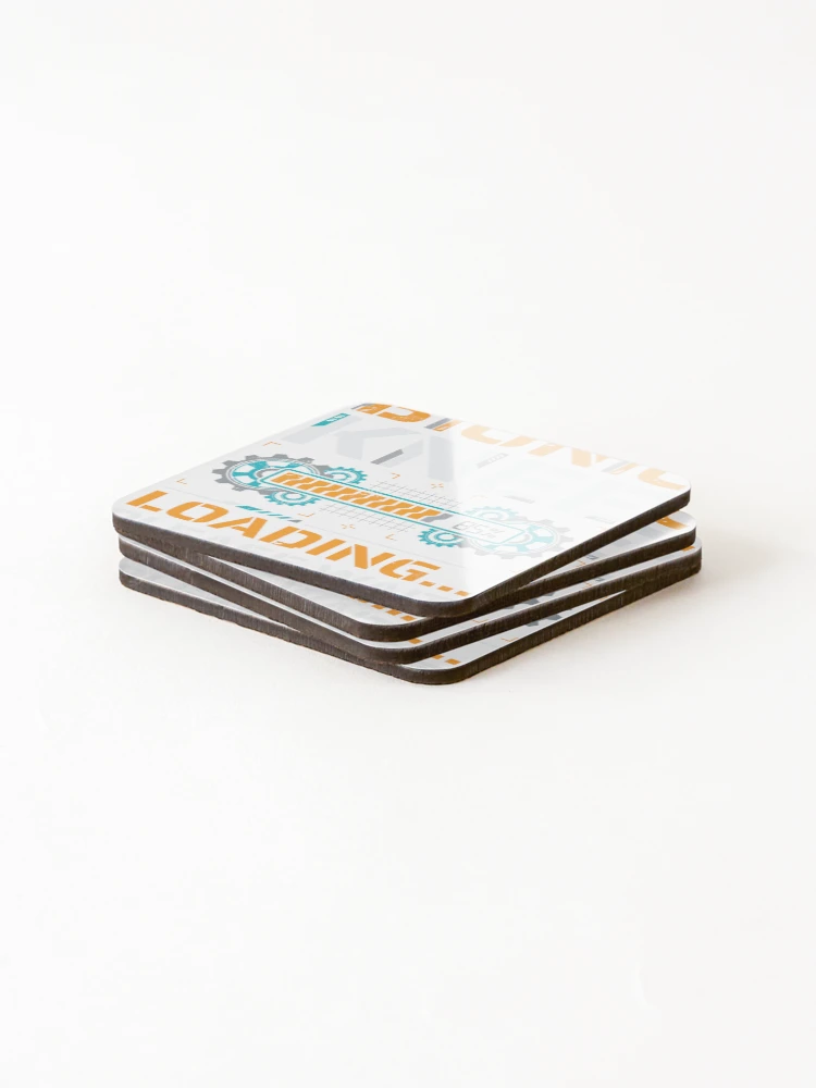 Thumbnail 4 of 5, Coasters (Set of 4), Bionic Knee Loading Please Wait Surgery Recovery designed and sold by Inkplain.