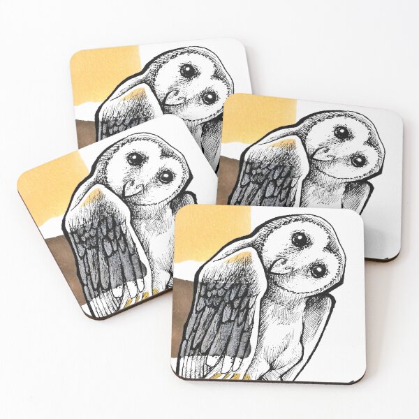 Item preview, Barn Owl - ACEO Pen & Ink Illustration designed and sold by mathiesmemos.