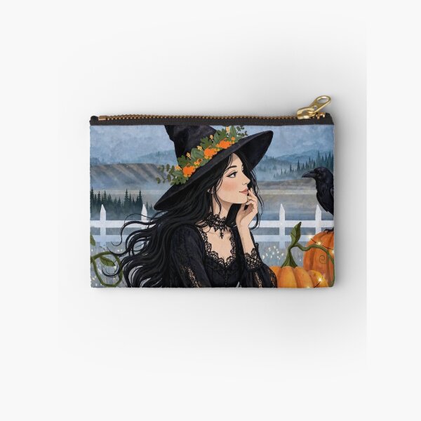 Item preview, Black witch and crow - The Witch and Her Midnight Raven designed and sold by DibujandoPorfa.