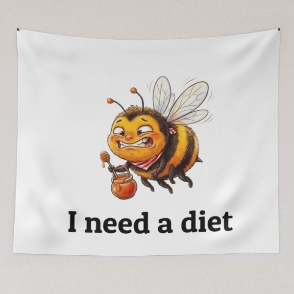 Item preview, Funny Bee need an Diet designed and sold by Angel & Mortimer .