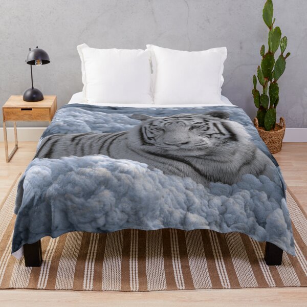 Item preview, The Frostbound Guardian – White Tiger Among the Clouds designed and sold by TreatLLC.