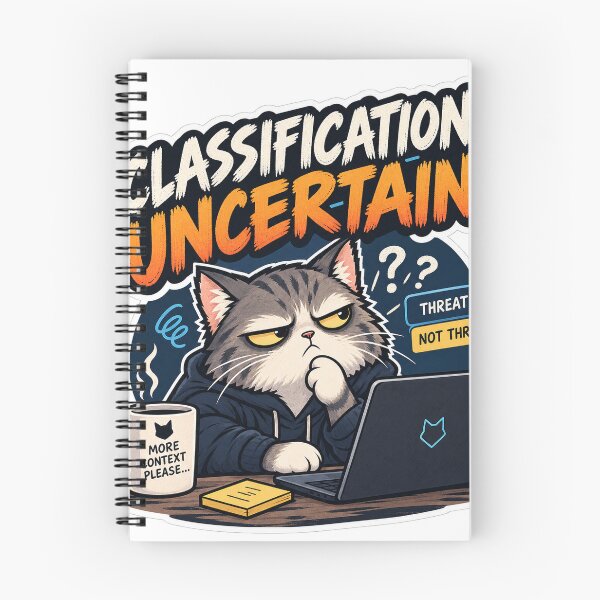 Item preview, Classification Uncertain Cat – Cybersecurity Analyst & Machine Learning Humor designed and sold by The Silly Grumpy Society.