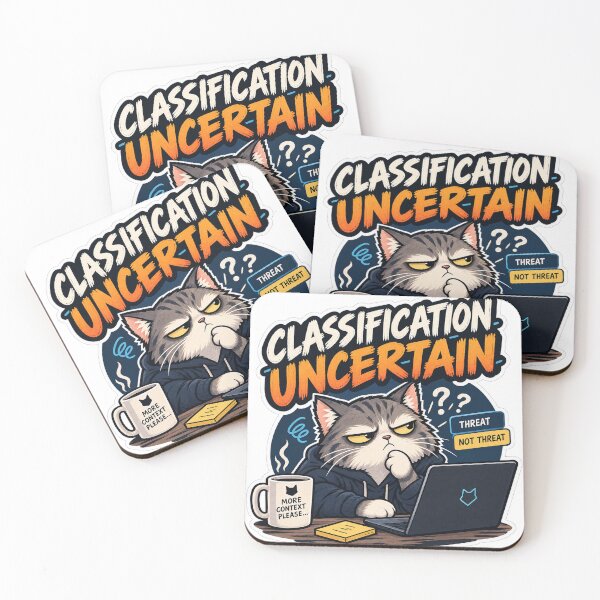 Item preview, Classification Uncertain Cat – Cybersecurity Analyst & Machine Learning Humor designed and sold by The Silly Grumpy Society.