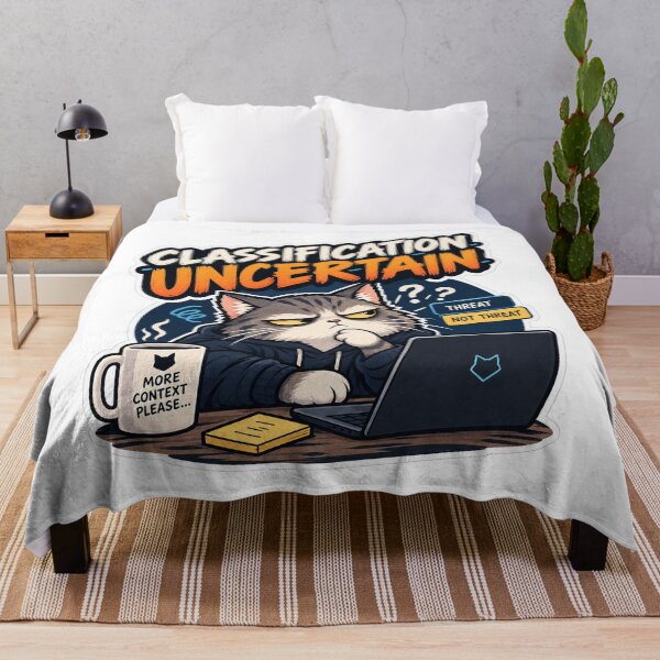 Item preview, Classification Uncertain Cat – Cybersecurity Analyst & Machine Learning Humor designed and sold by The Silly Grumpy Society.