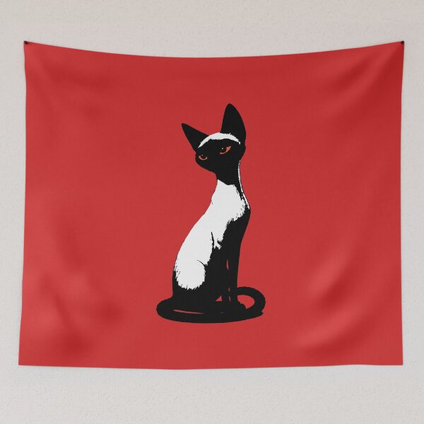 Item preview, Elegant Siamese Cat - Minimalist Art & Orange Eyes designed and sold by Louis Vairel.