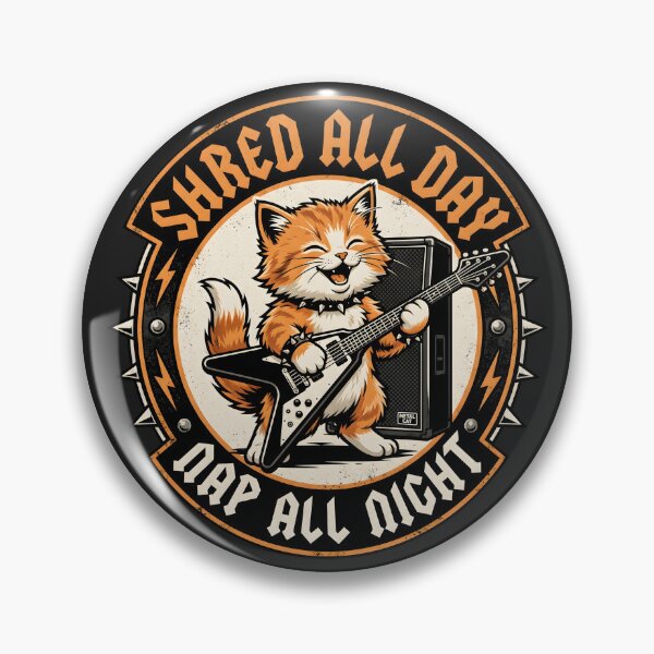 Item preview, Shred All Day Nap All Night Metal Cat designed and sold by SplashTastic.
