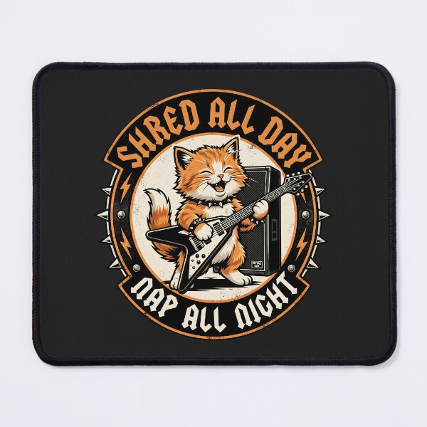 Item preview, Shred All Day Nap All Night Metal Cat designed and sold by SplashTastic.