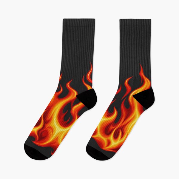 Item preview, Bold Red Orange Flame Pattern Socks designed and sold by Bawwe.