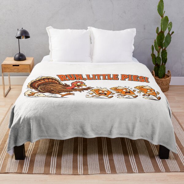Item preview, Run Little Pies Funny Turkey Chasing Pumpkin Pie Graphic designed and sold by CozyCubs-Art.