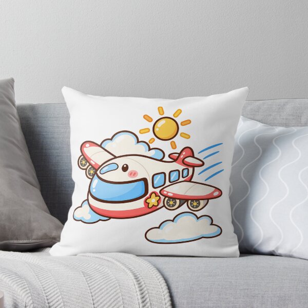 Item preview, Cute Kawaii Airplane Flying in Sunny Sky Cartoon designed and sold by mumeaw.