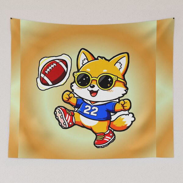 Item preview, Kawaii American Football Fox - Cool Fox with American Football 22 designed and sold by AstronautMerch.