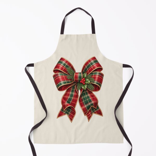 Item preview, Christmas Bow with Tartan Ribbon, Holly & Evergreen designed and sold by Stikaro.