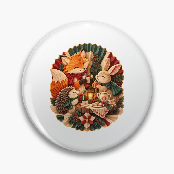 Item preview, Friendsmas Woodland Animals Holiday Gathering Art designed and sold by TeNovaStudio.