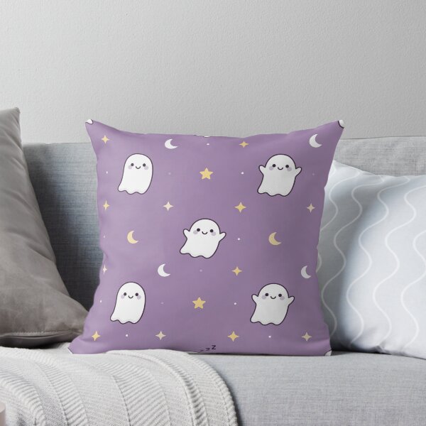 Item preview, Kawaii Ghost Pattern Purple Moon Stars Cute Spooky designed and sold by LenNo9881.