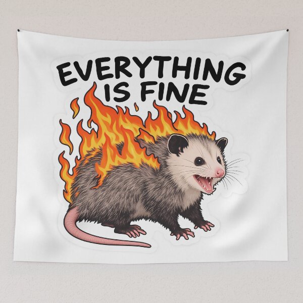 Item preview, Everything Is Fine Opossum On Fire Meme designed and sold by NCNGDESIGN.