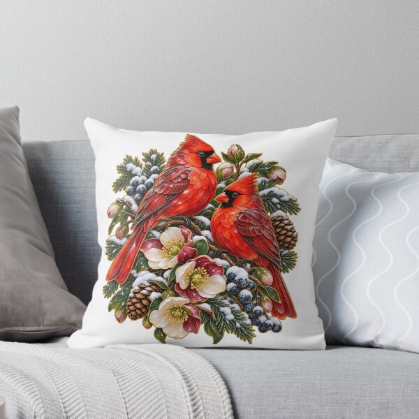 Item preview, Winter Cardinal Hellebore Snow Garden Art designed and sold by TeNovaStudio.