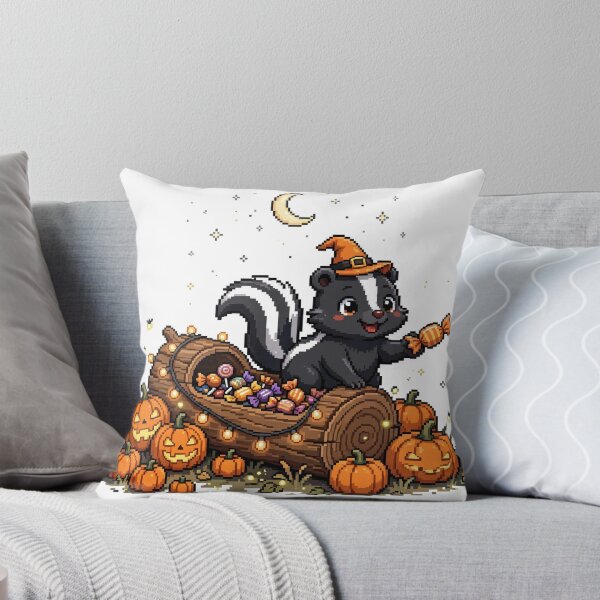 Item preview, Puesto de dulces de mofeta, arte pixelado, huerto de calabazas de Halloween designed and sold by Ebodega.